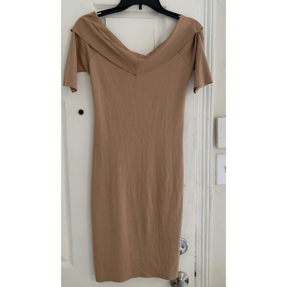 Zara off-the-shoulder dress, nude, size S - Picture 4 of 4